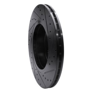 BMW 528I Brake Rotor (1) - Front Left - R1 Concepts - Drilled & Slotted - Black - `11-`16